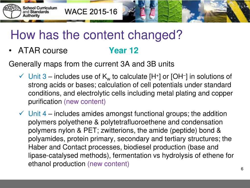 how has the content changed atar course