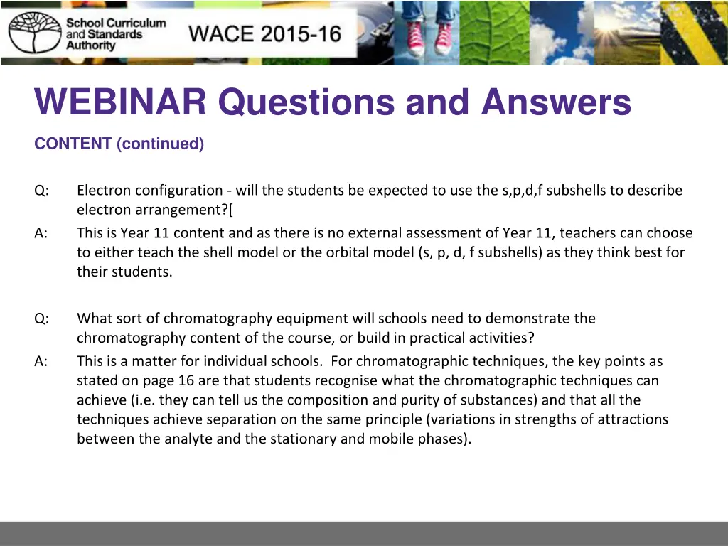 webinar questions and answers 1