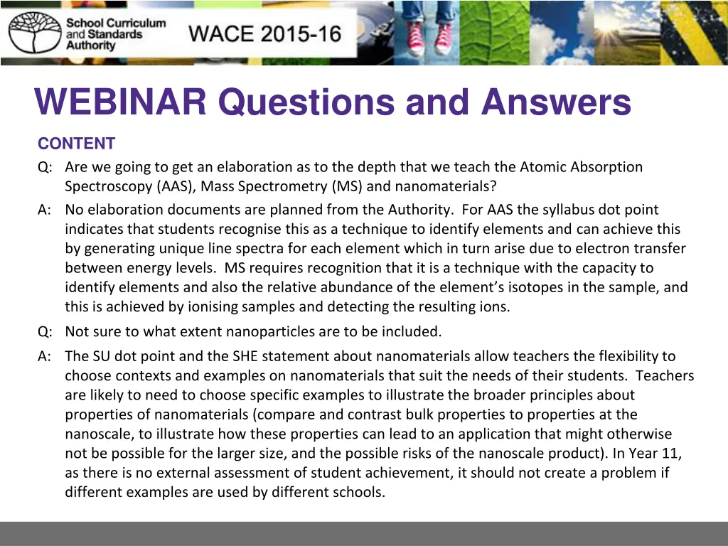 webinar questions and answers