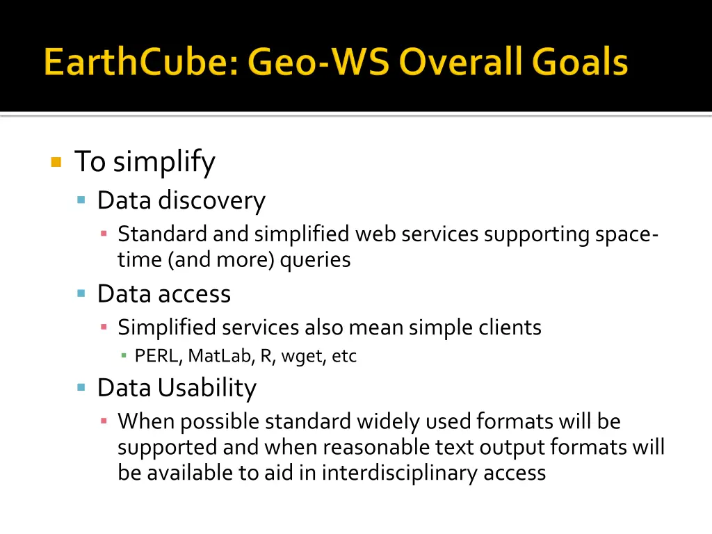 to simplify data discovery standard
