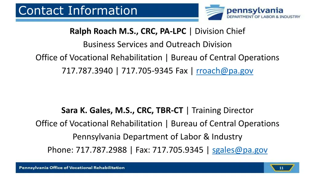 contact information