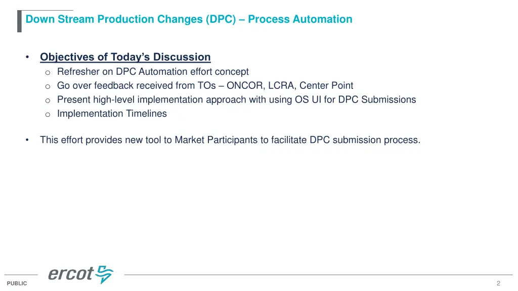 down stream production changes dpc process 1