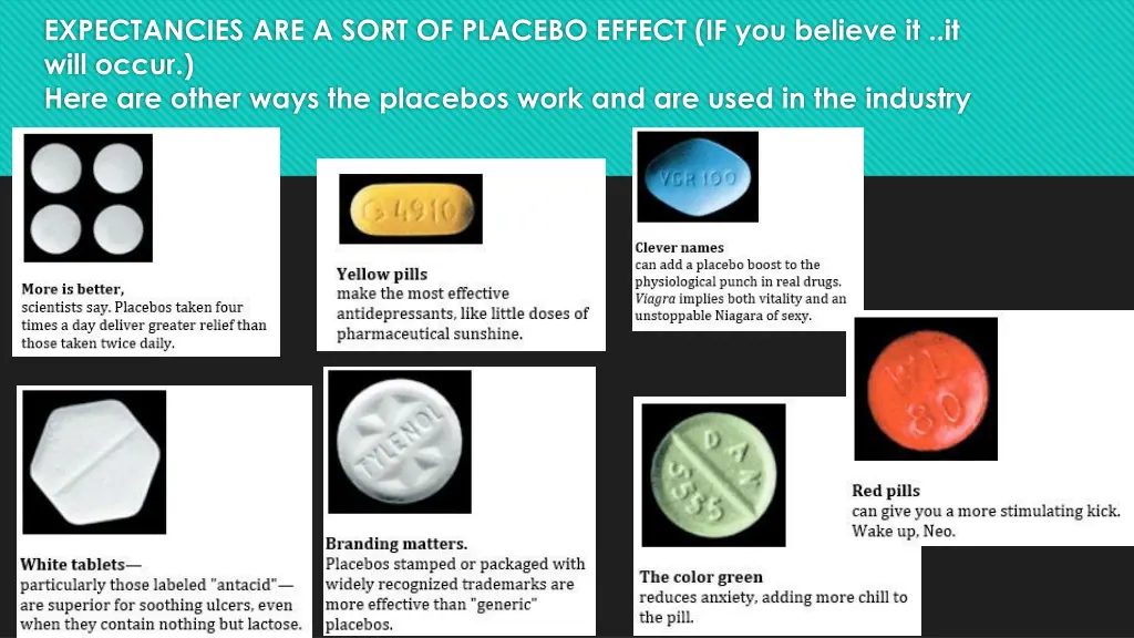 expectancies are a sort of placebo effect