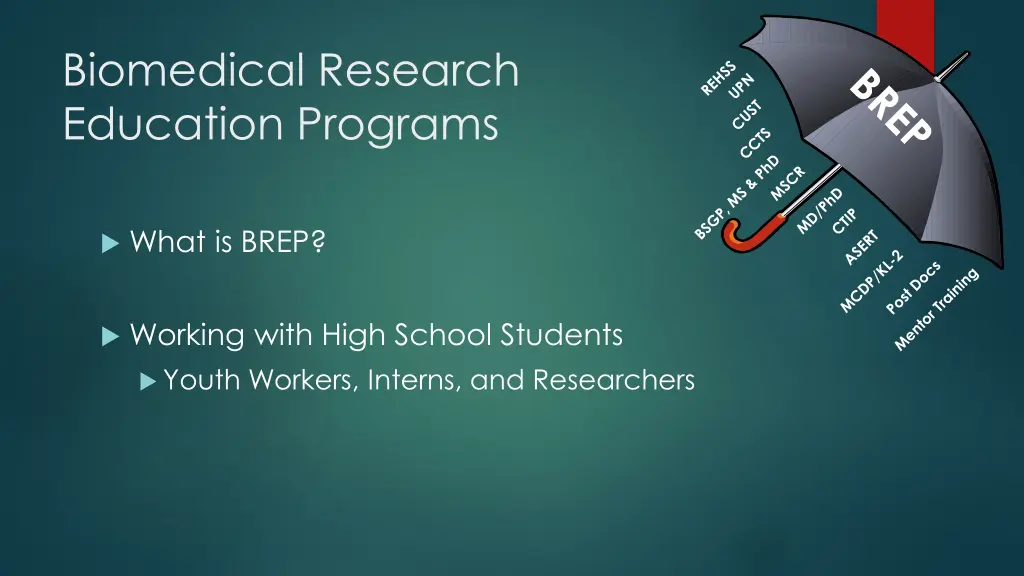 biomedical research education programs