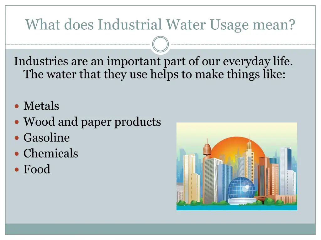 what does industrial water usage mean