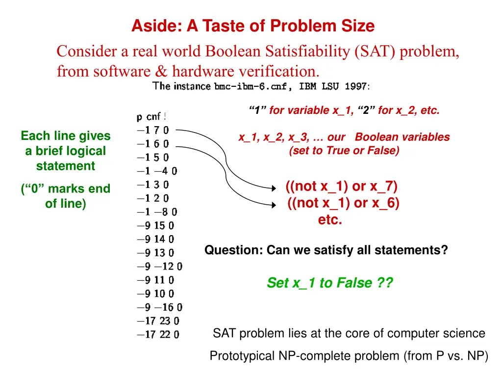 aside a taste of problem size consider a real