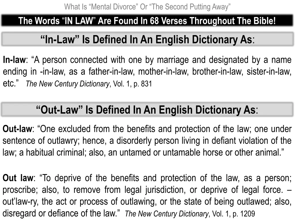 what is mental divorce or the second putting away 21