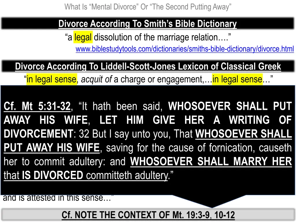 what is mental divorce or the second putting away 23