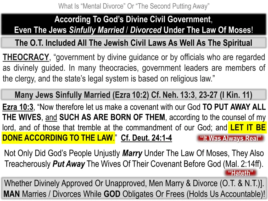 what is mental divorce or the second putting away 8