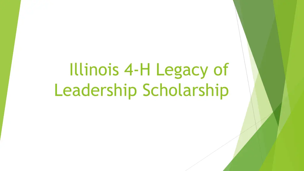 illinois 4 h legacy of leadership scholarship