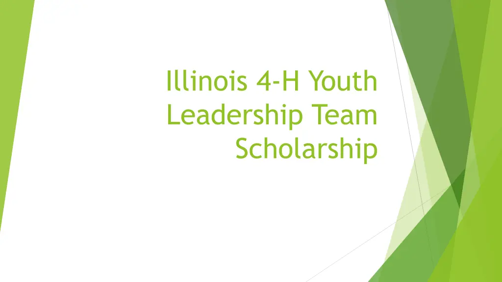 illinois 4 h youth leadership team scholarship