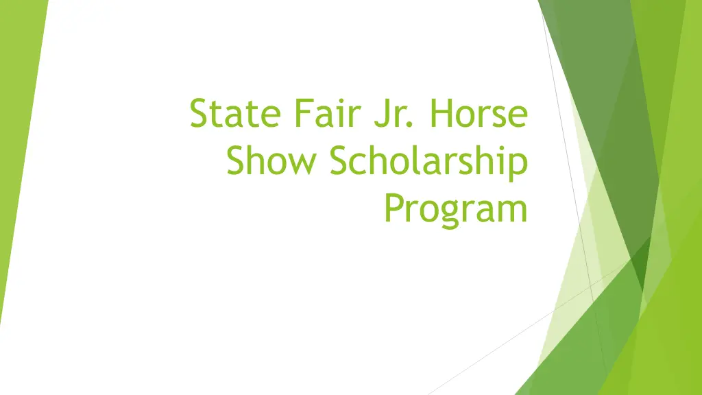 state fair jr horse show scholarship