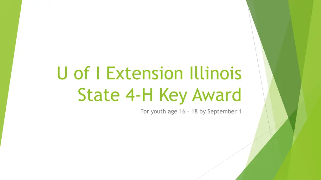 u of i extension illinois state 4 h key award
