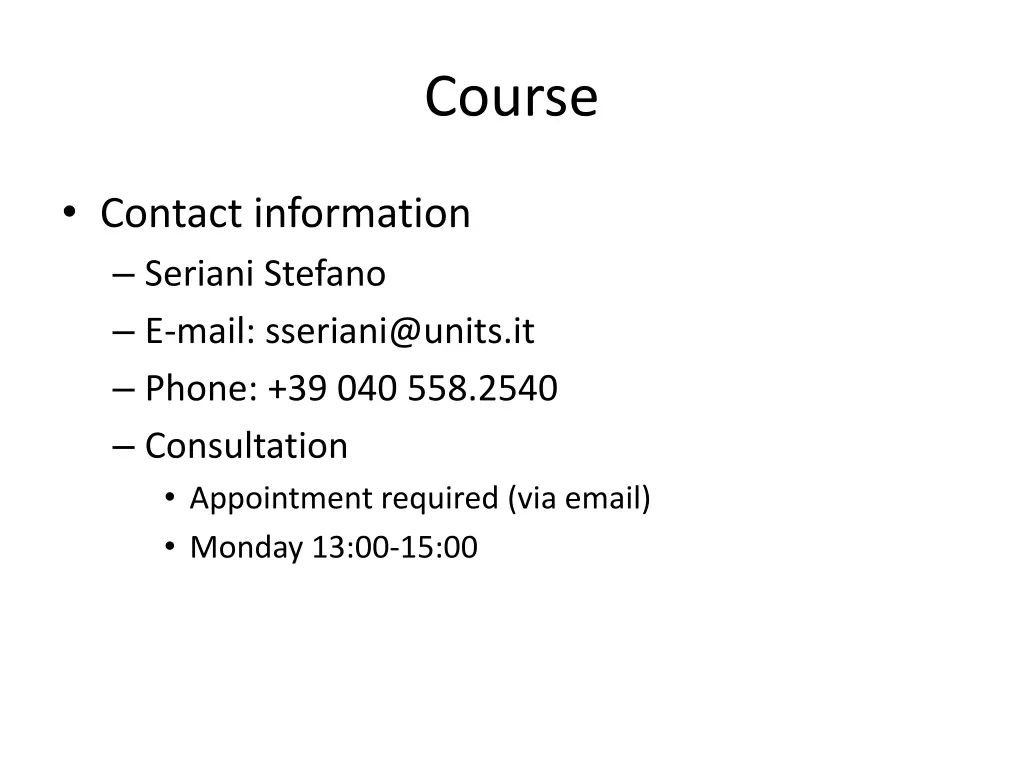 course