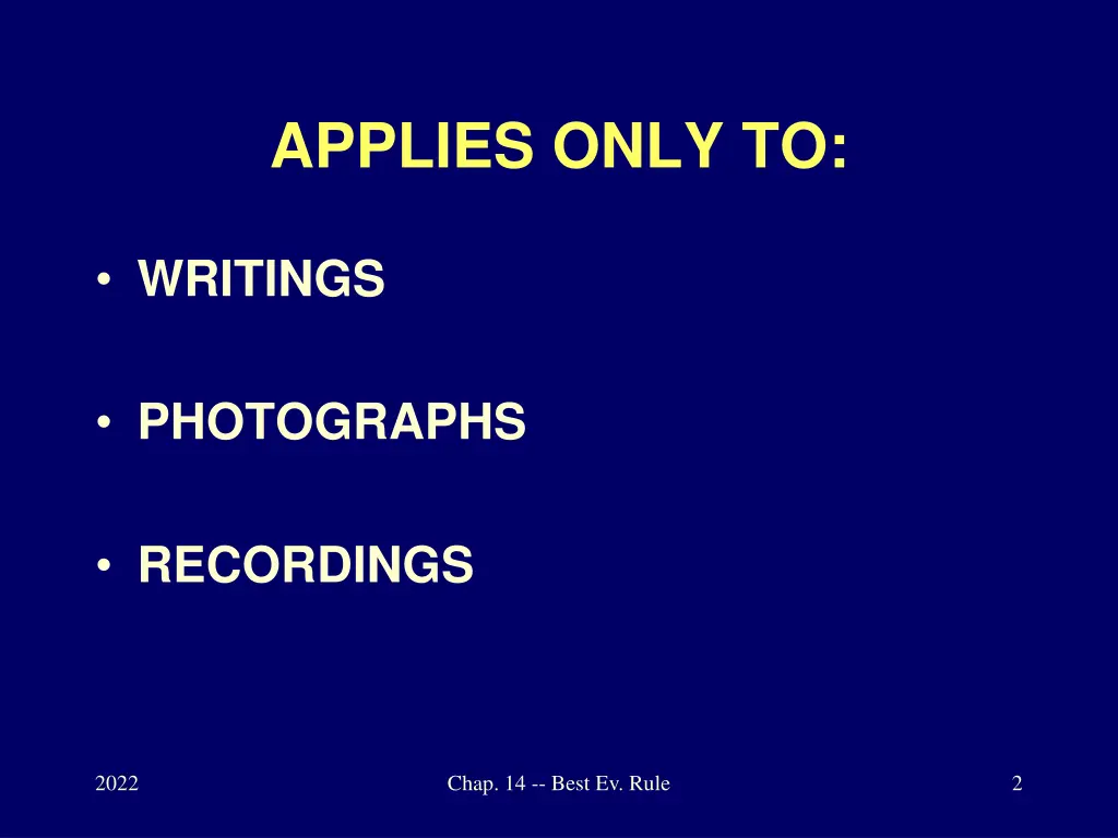 applies only to