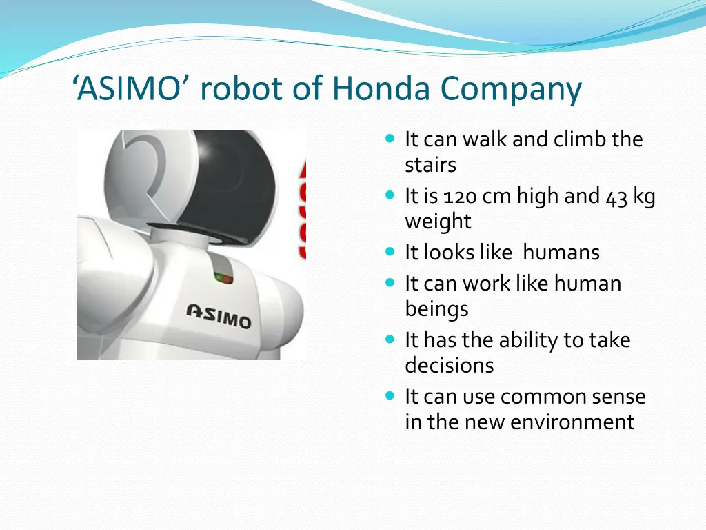 asimo robot of honda company