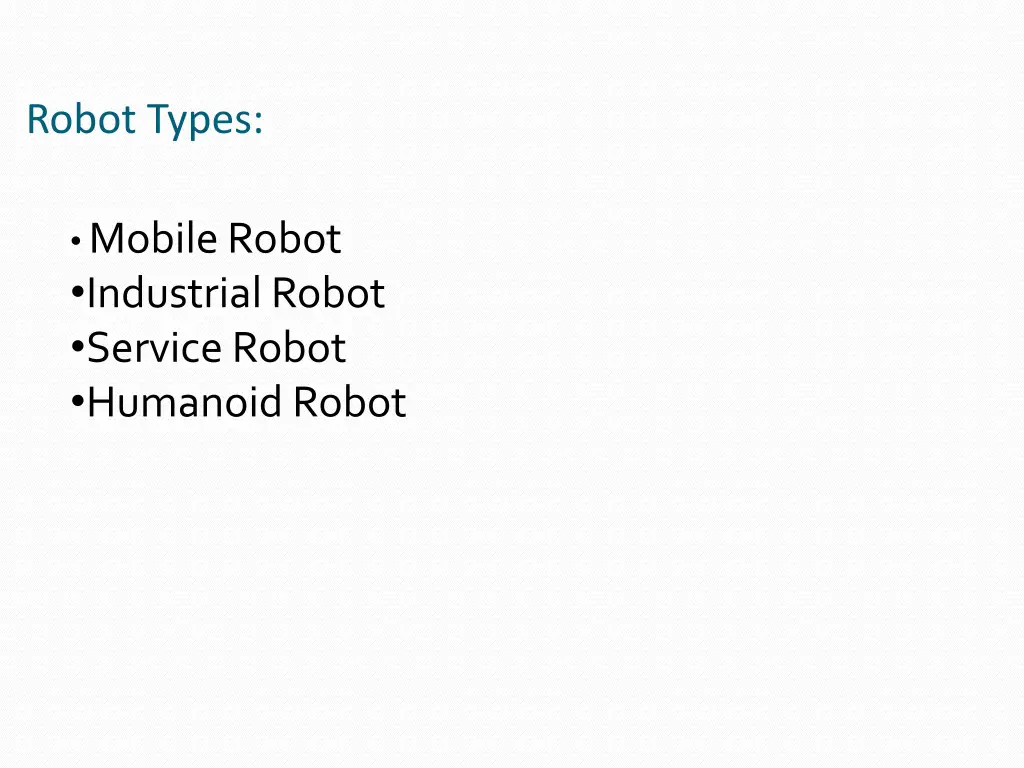 robot types