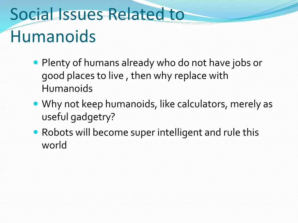 social issues related to humanoids