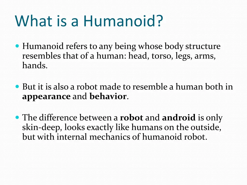 what is a humanoid