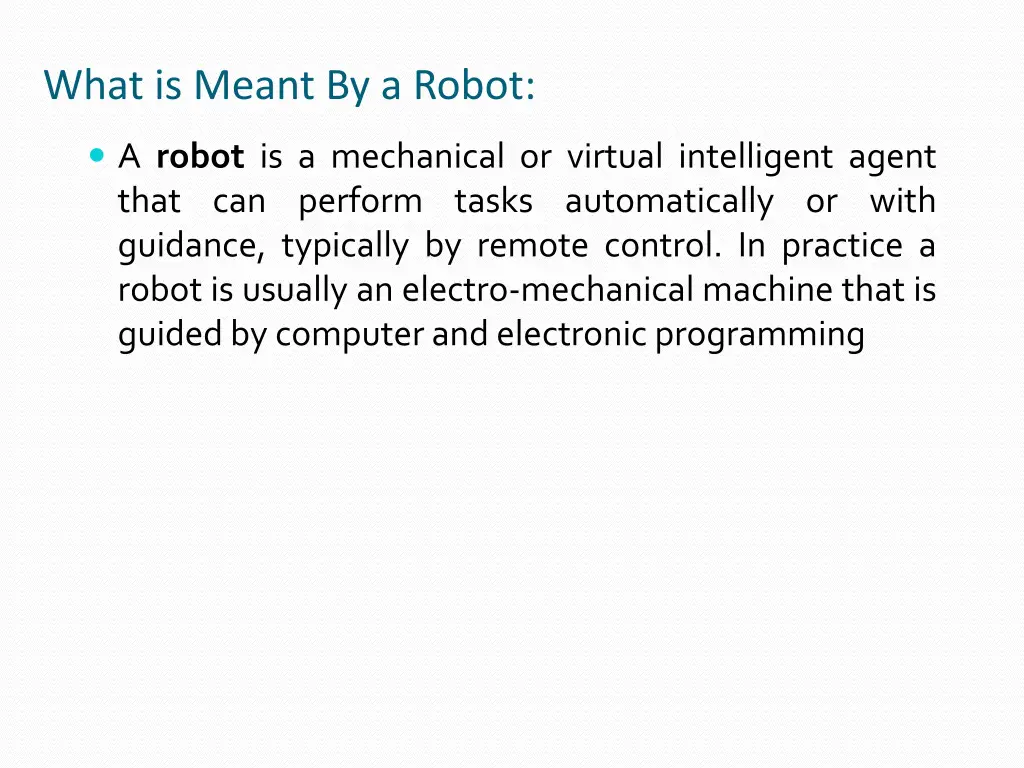 what is meant by a robot