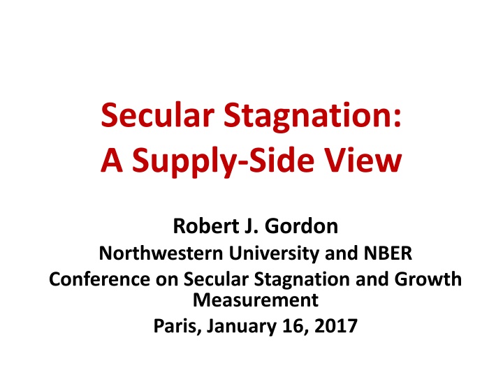 secular stagnation a supply side view