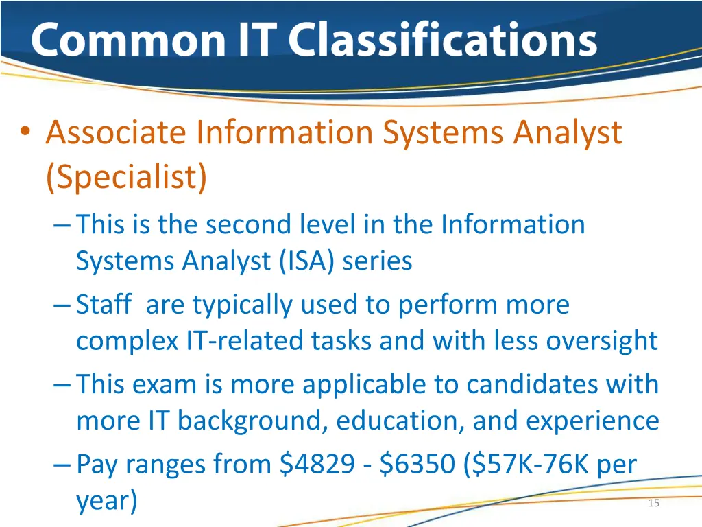 associate information systems analyst specialist