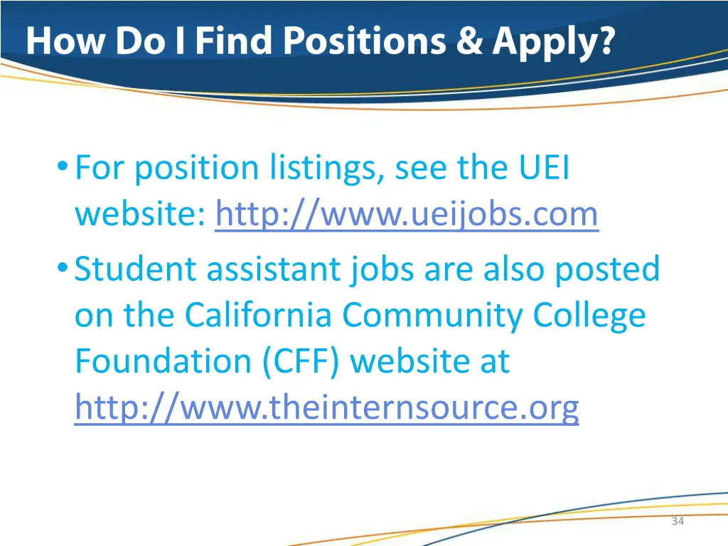 for position listings see the uei website http