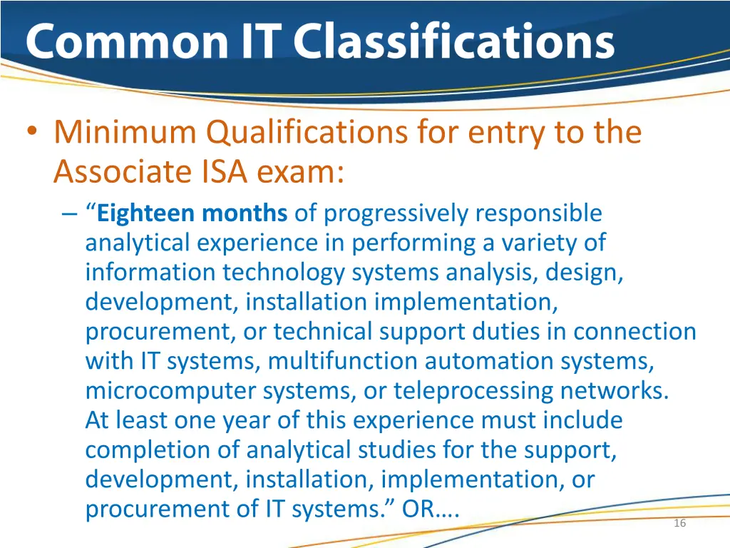 minimum qualifications for entry to the associate