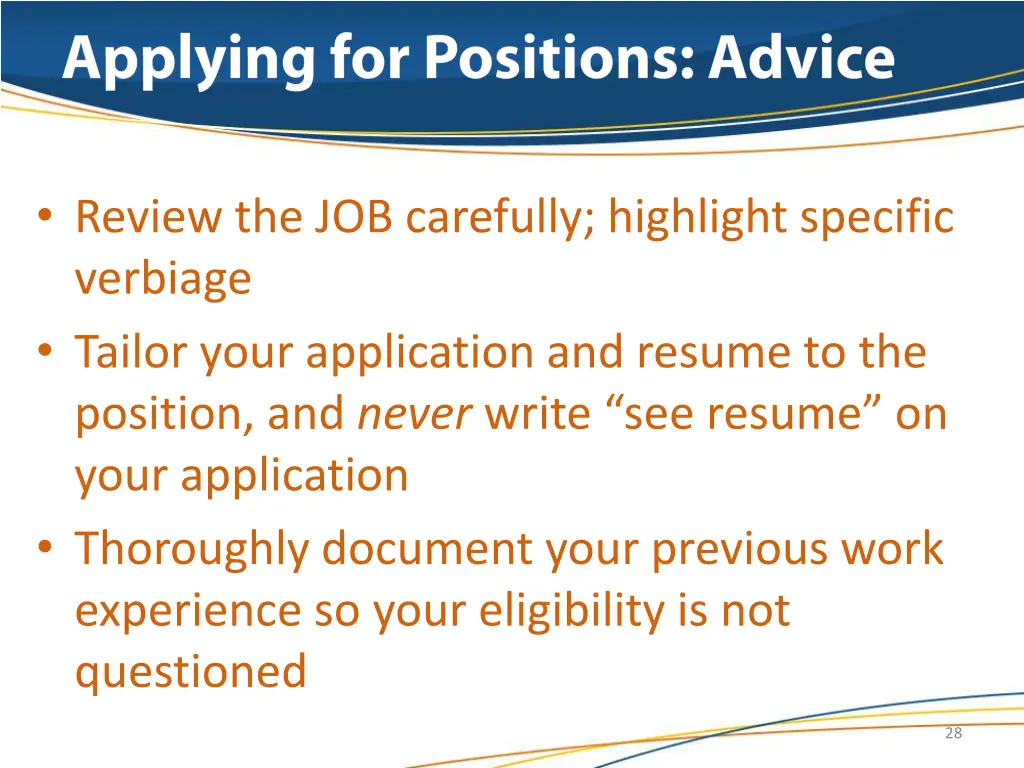 review the job carefully highlight specific