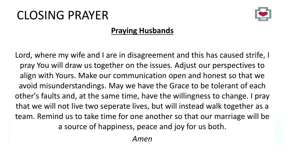 closing prayer
