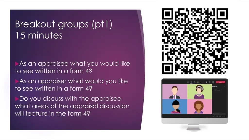 breakout groups pt1 15 minutes