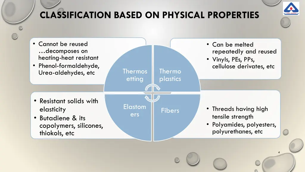 classification based on physical properties