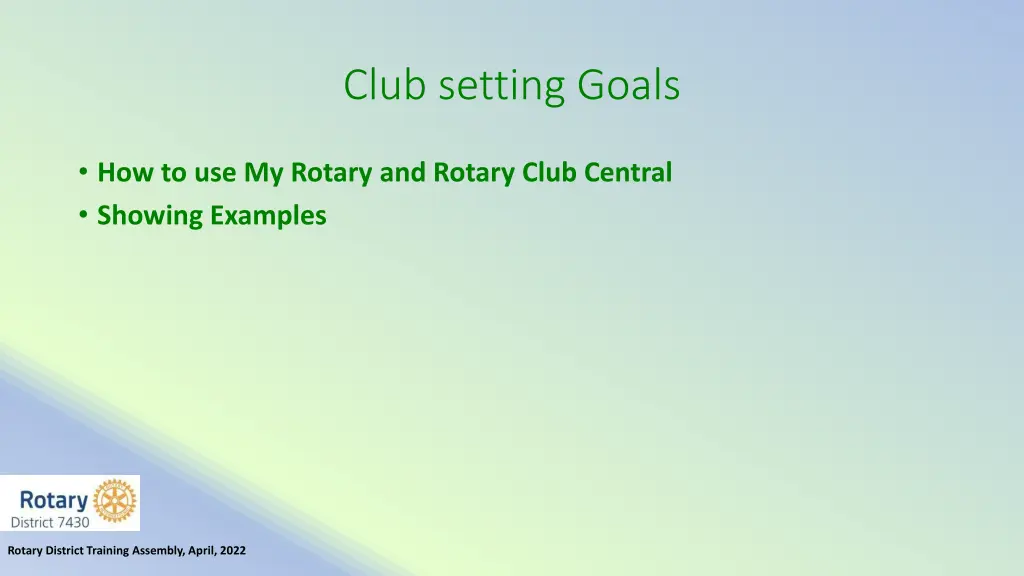 club setting goals