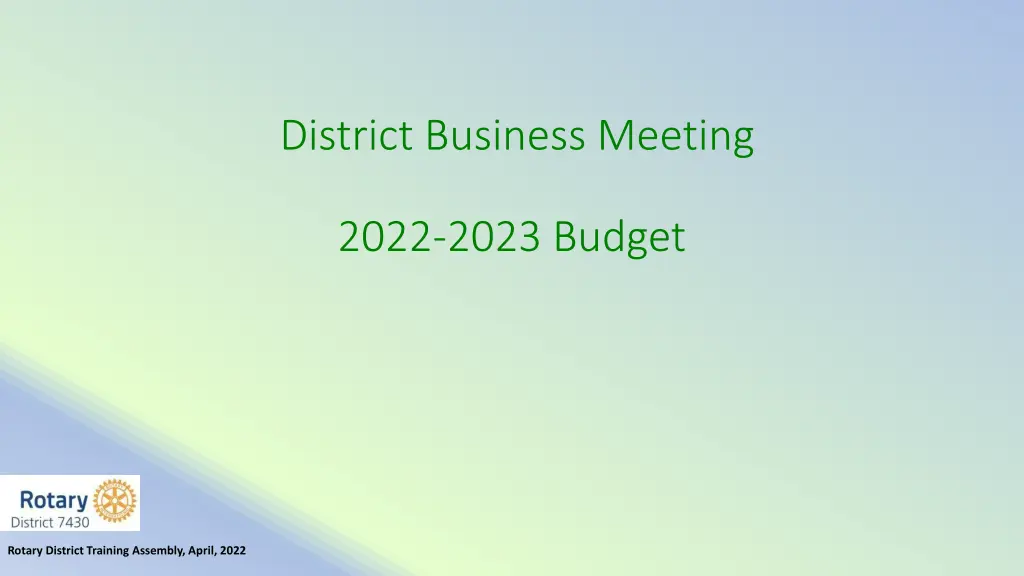 district business meeting