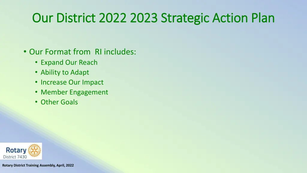 our district 2022 2023 strategic action plan