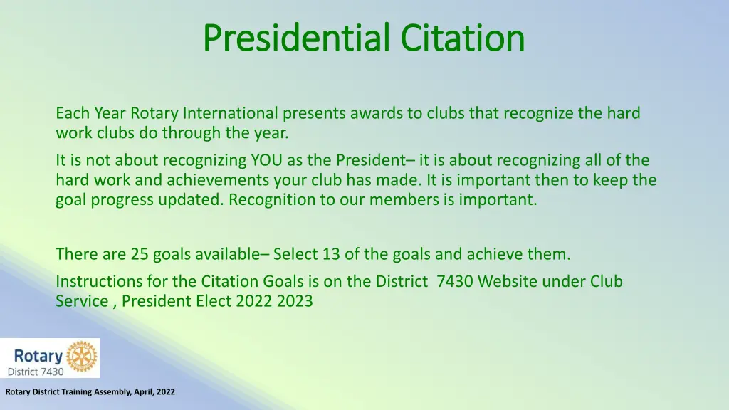 presidential citation presidential citation
