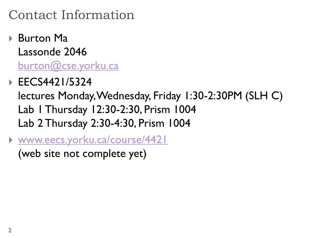 contact information