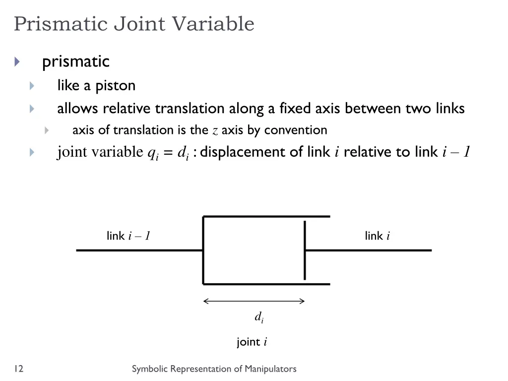 prismatic joint variable