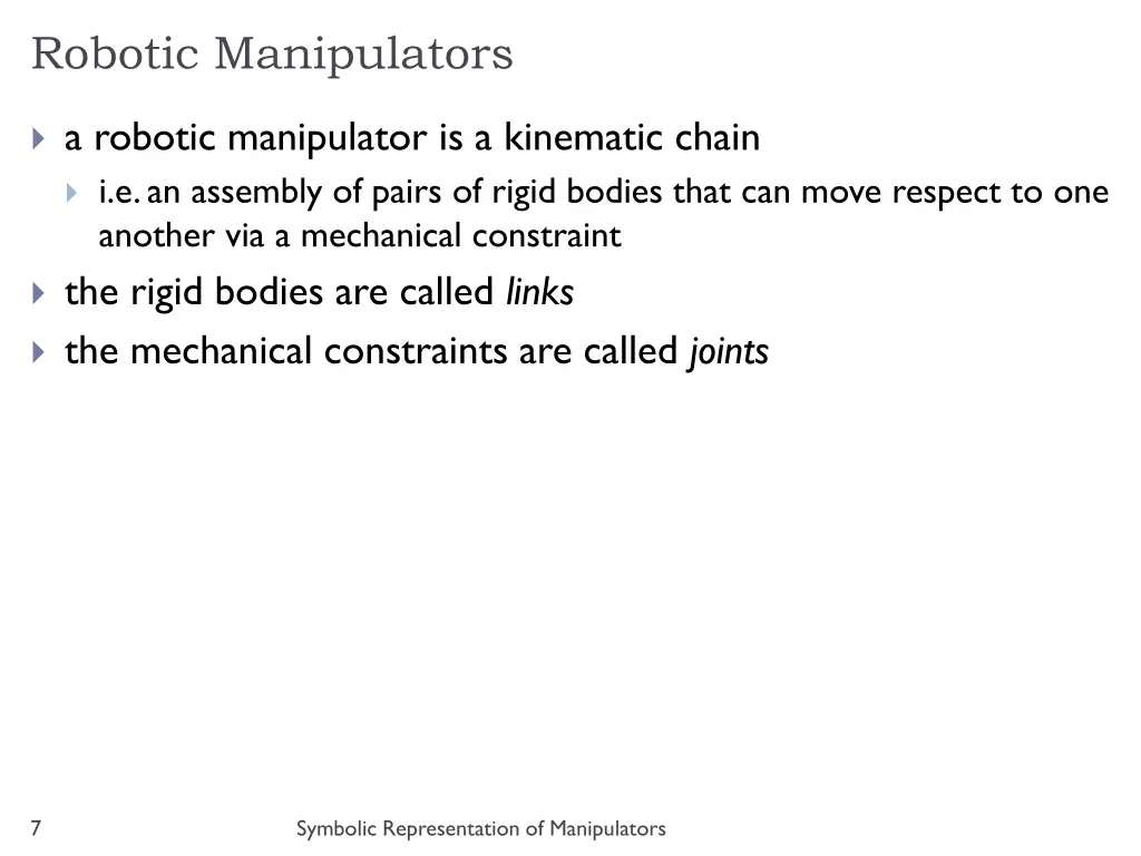 robotic manipulators