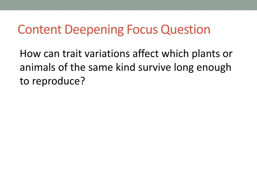 content deepening focus question