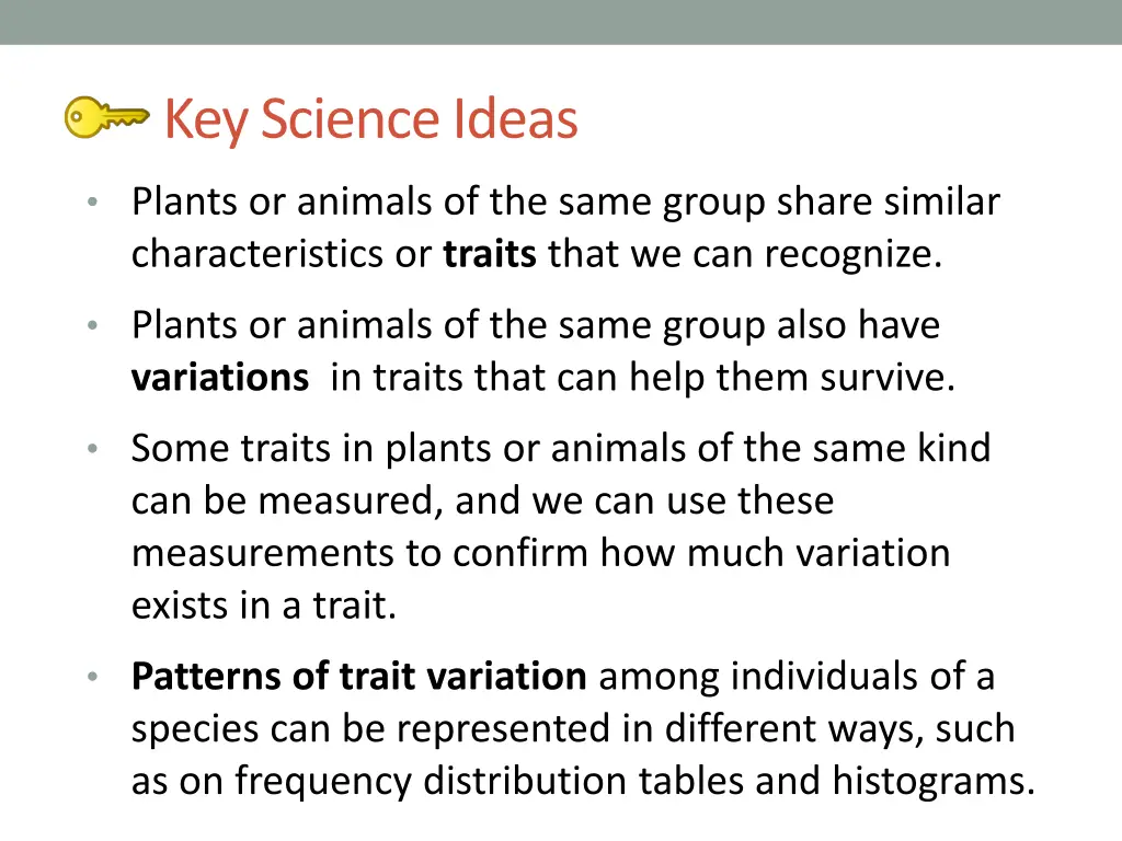 key science ideas