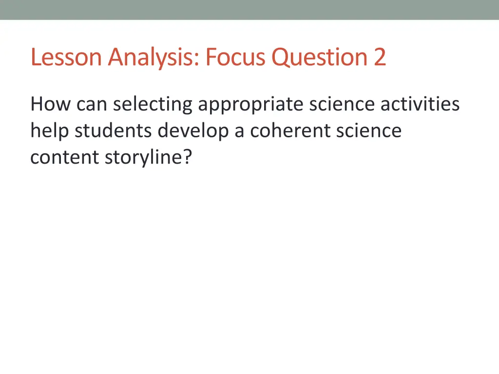 lesson analysis focus question 2
