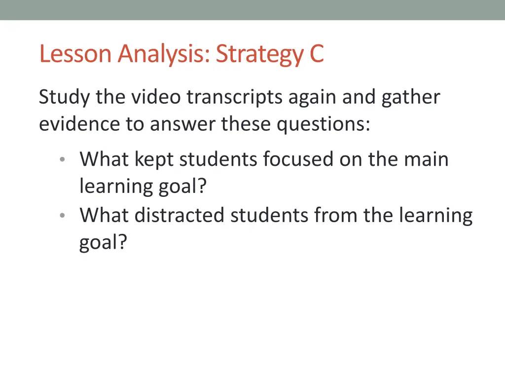 lesson analysis strategy c 2