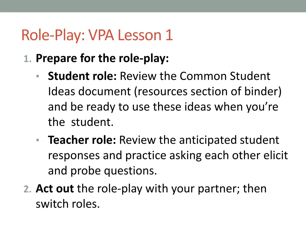 role play vpa lesson 1 1