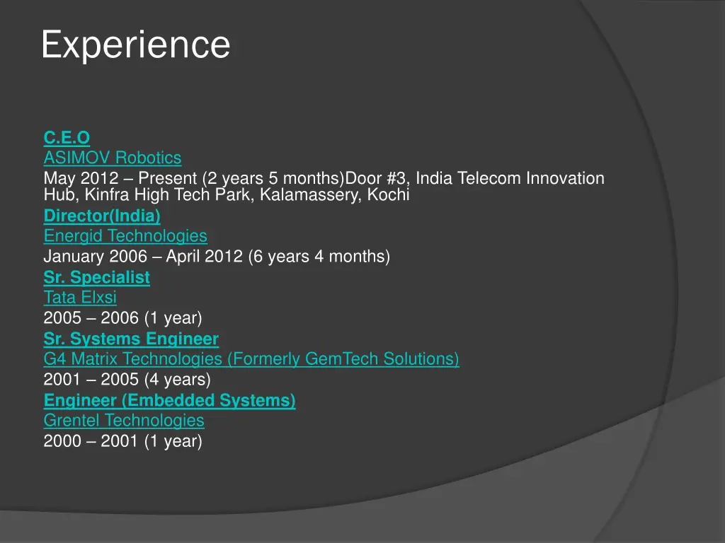 experience