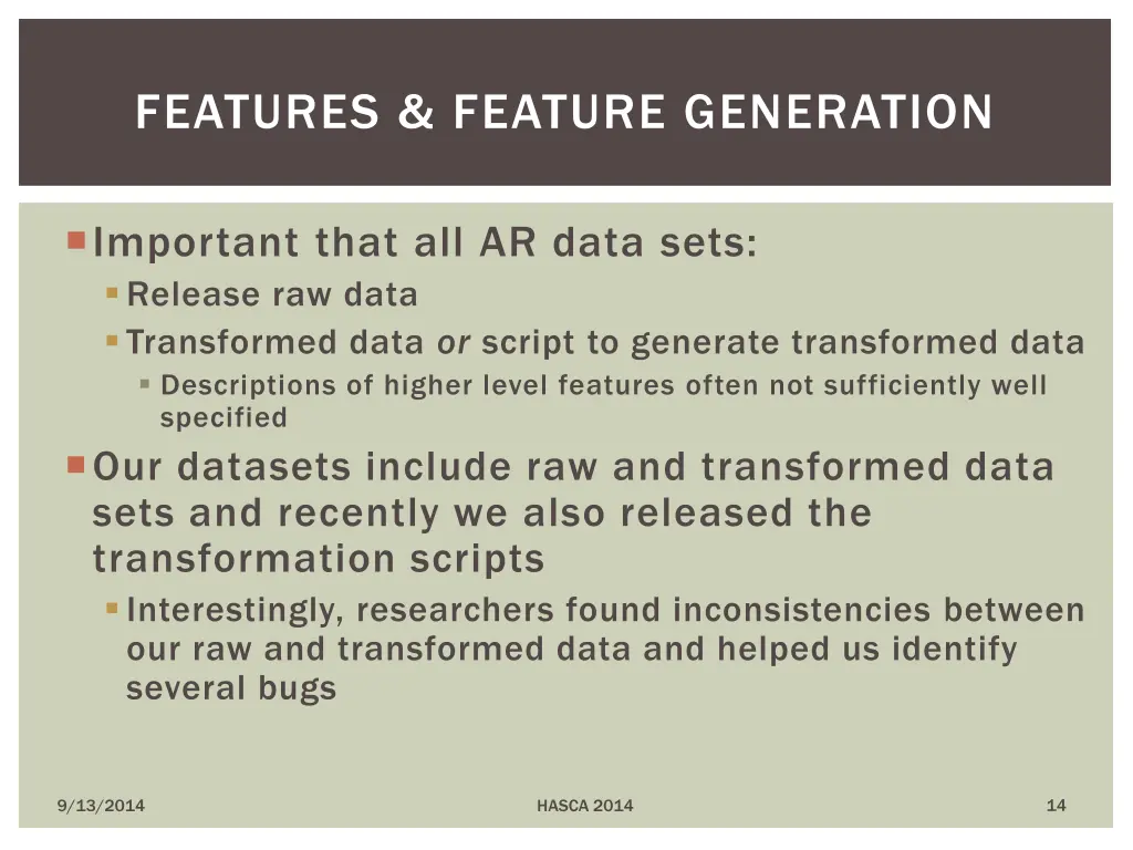 features feature generation