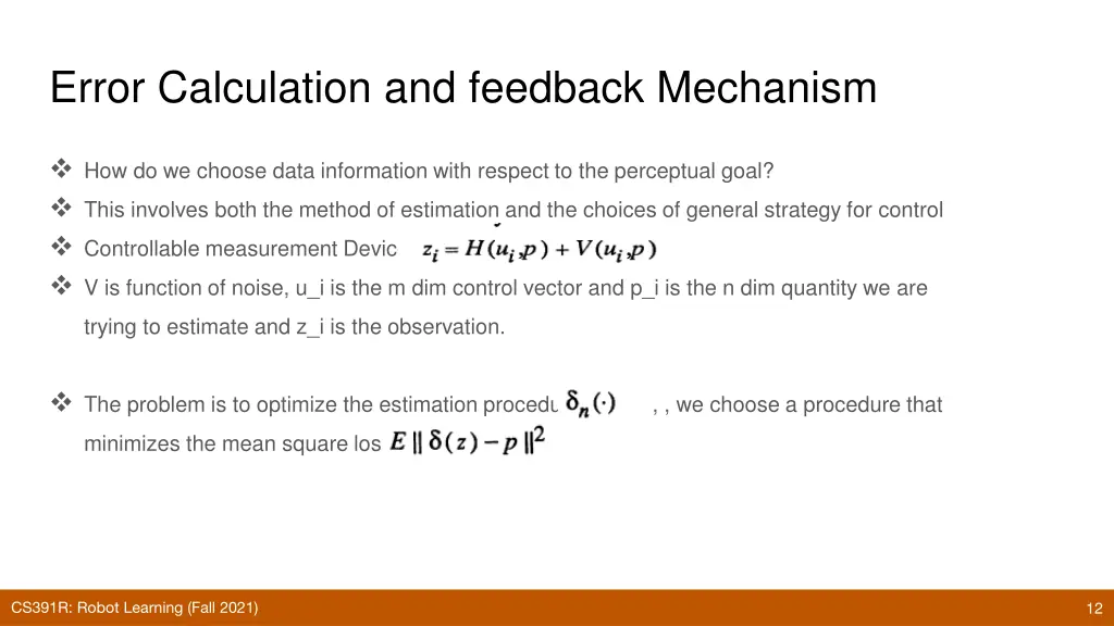 error calculation and feedback mechanism