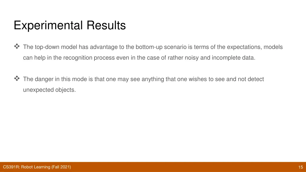 experimental results