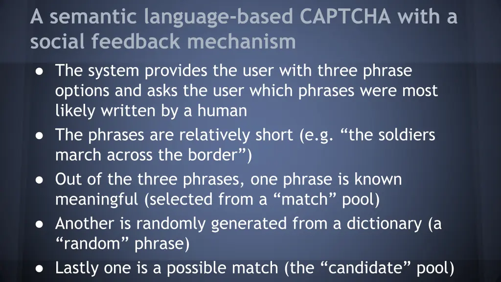 a semantic language based captcha with a social