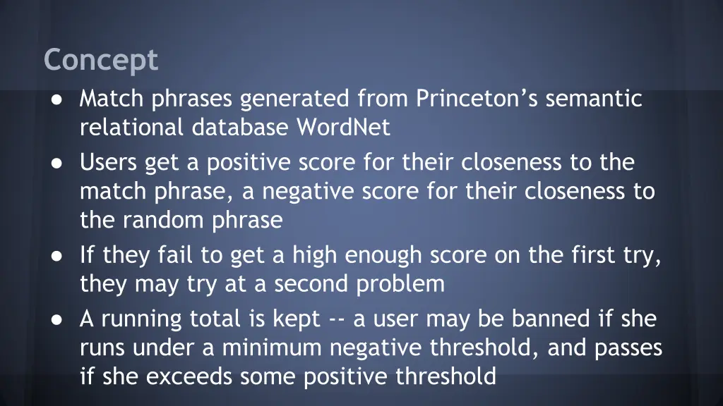 concept match phrases generated from princeton